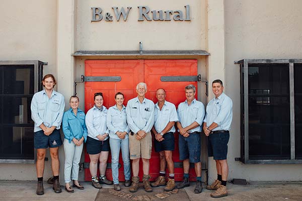 B&W Rural team in front of head office door